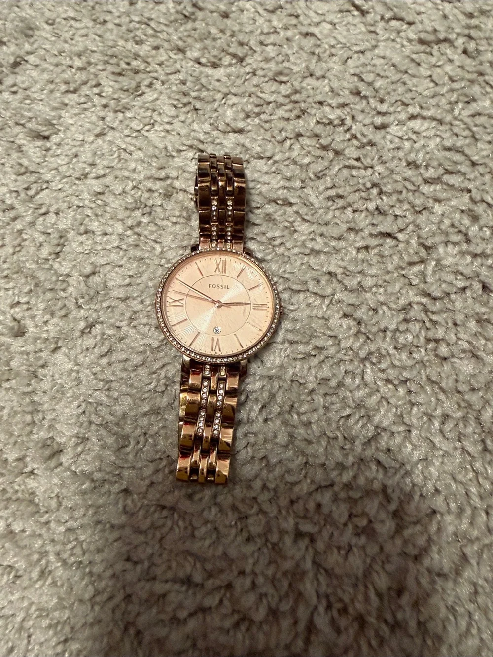 Fossil Rose Gold Crystal Accent Women's Watch